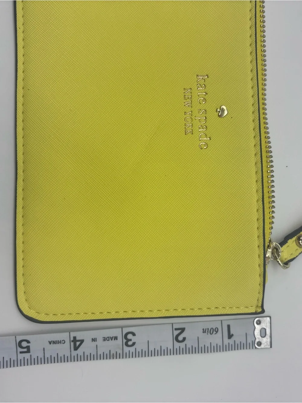 kate spade New York Bright Yellow Saffiano Wristlet